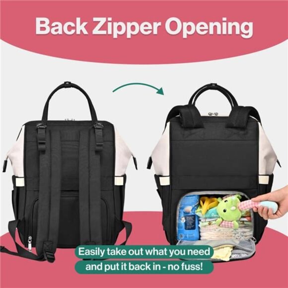Diaper Bag Backpack, Multifunction Nappy Changing Bag with Changing Pad main image 6